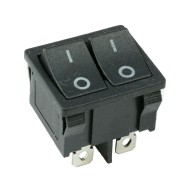 Black Dual On-Off Rectangle Rocker Switch Black Dual On-Off Rectangle Rocker Switch