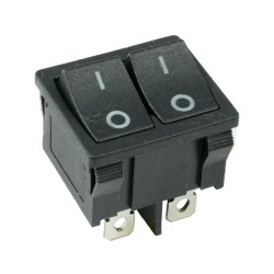 Black Dual On-Off Rectangle Rocker Switch Black Dual On-Off Rectangle Rocker Switch