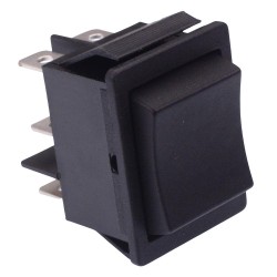 Black (On)-Off-(On) Momentary Rocker Switch 30 x 22.2mm DPDT 16A Black (On)-Off-(On) Momentary Rocker Switch 30 x 22.2mm DPDT 16A