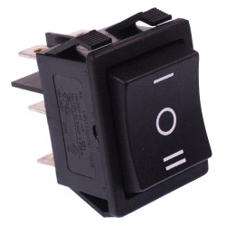 Black On-Off-On Rocker Switch 30 x 22.2mm DPDT 16A Black On-Off-On Rocker Switch 30 x 22.2mm DPDT 16A