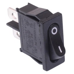Black On-Off Slim Rocker Switch 19.3 x 6.7mm SPST 10A Black On-Off Slim Rocker Switch 19.3 x 6.7mm SPST 10A