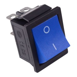 Blue Actuator On-Off Large Rectangle Rocker Switch DPST 15A Blue Actuator On-Off Large Rectangle Rocker Switch DPST 15A
