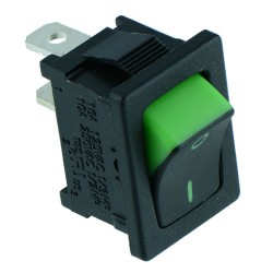 Green Rectangle Visi On Rocker Switch SPST R13-66A5-02