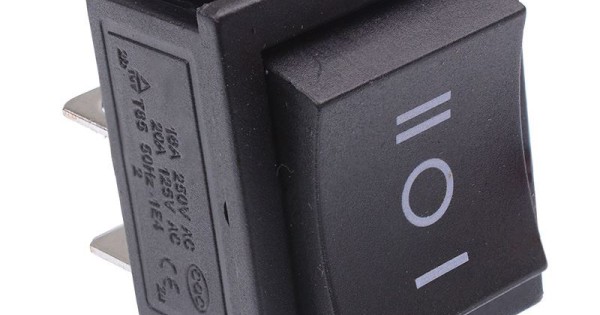 On-Off-On Large Rectangle Rocker Switch DPDT