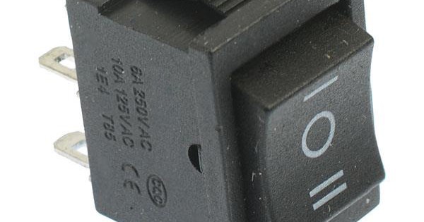 On-Off-On Rectangle Rocker Switch DPDT 6A 250VAC