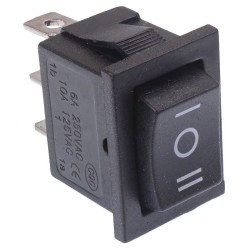 On-Off-On Rectangle Rocker Switch SPDT 6A 250VAC