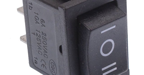 On-Off-On Rectangle Rocker Switch SPDT 6A 250VAC