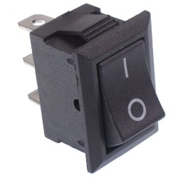 On-On Black Rectangle Rocker Switch SPDT