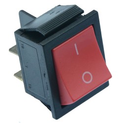 Red Actuator On-Off Large Rectangle Rocker Switch DPST Red Actuator On-Off Large Rectangle Rocker Switch DPST