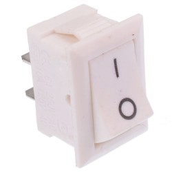 White On-Off Rectangle Rocker Switch SPST 6A 250VAC