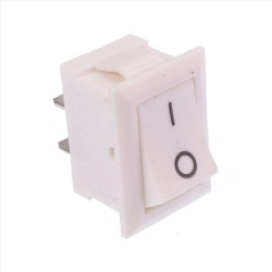 White On-Off Rectangle Rocker Switch SPST 6A 250VAC