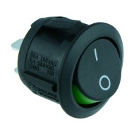 Green Round Visi On Rocker Switch SPST R13-112A2-02 Green Round Visi On Rocker Switch SPST R13-112A2-02