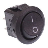 Miniature 15mm Round Black On-Off Rocker Switch SPST Miniature 15mm Round Black On-Off Rocker Switch SPST