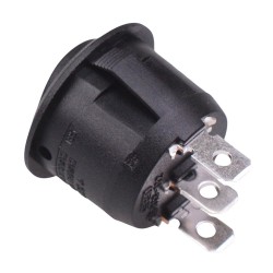 On-Off-On Black Round Rocker Switch SPDT R13-112D-02