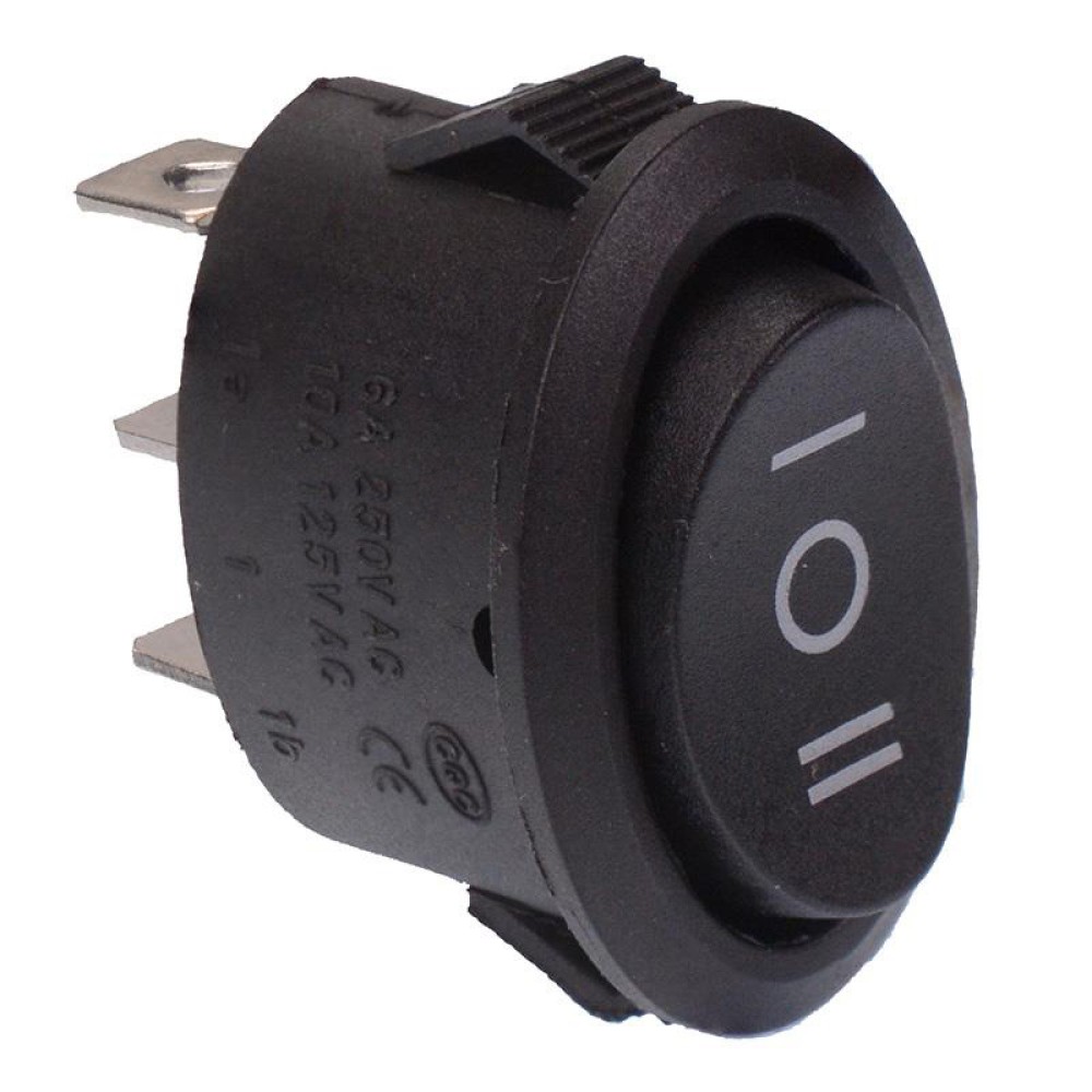 On-Off-On Oval Rocker Switch SPDT 6A 250VAC