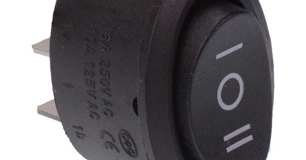 On-Off-On Oval Rocker Switch SPDT 6A 250VAC