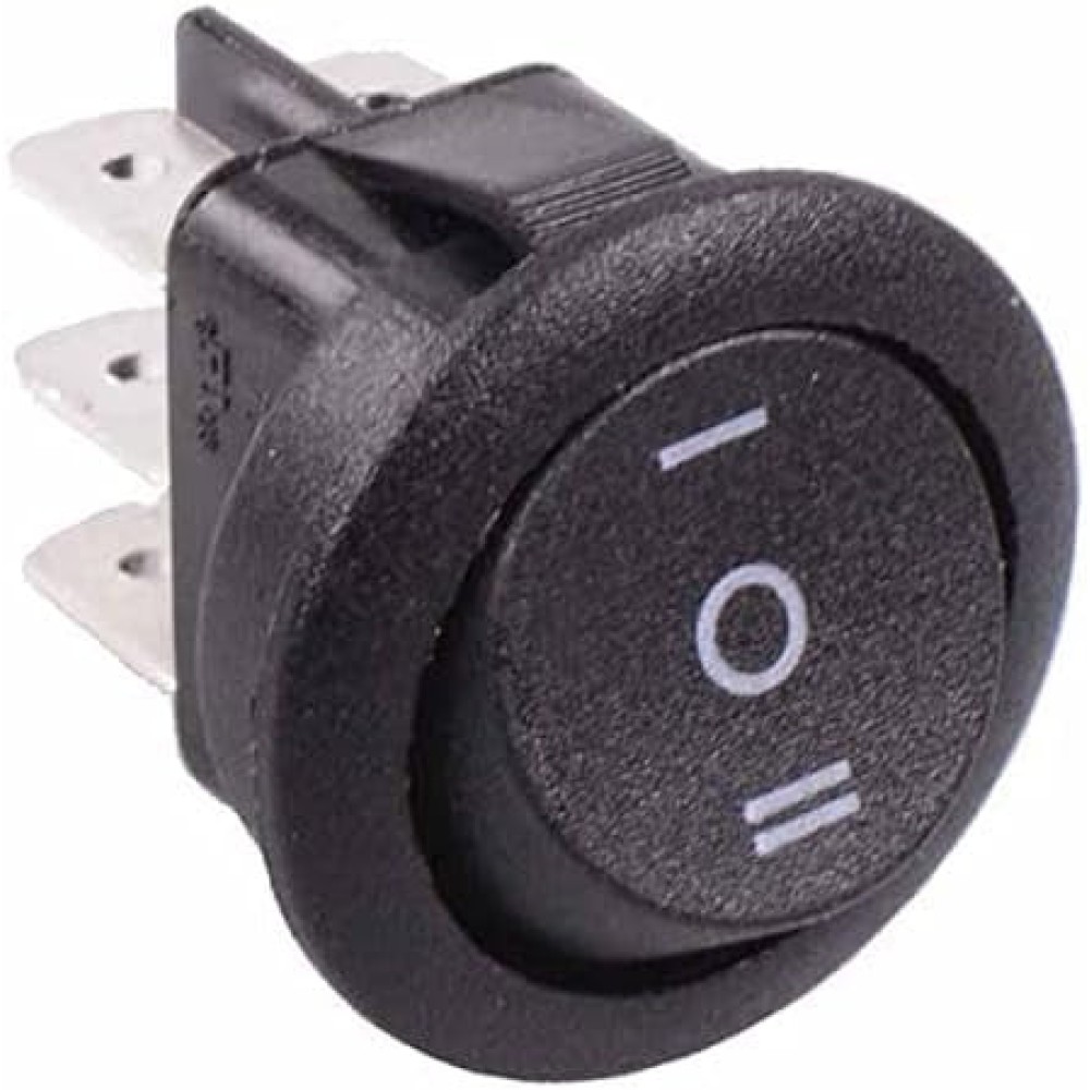 On-Off-On Round Rocker Switch DPDT 10A