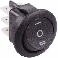 On-Off-On Round Rocker Switch DPDT 10A On-Off-On Round Rocker Switch DPDT 10A