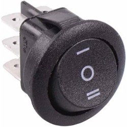 On-Off-On Round Rocker Switch DPDT 10A
