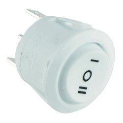 On-Off-On White Round Rocker Switch SPDT R13-112D-02 On-Off-On White Round Rocker Switch SPDT R13-112D-02