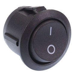 Round Black On-Off Rocker Switch 20mm SPST