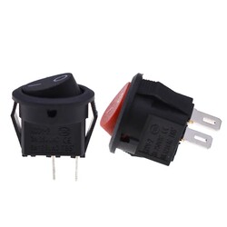 Round Rocker Switches KCD1-204 with Solid Cover 15MM Circle Type 2pins 2 Levels on OFF Rocker Switch
