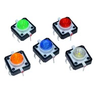 12*12mm Tactile Pushbutton Switch Momentary Tact with LED Light Micro Key Power Tactile Switches 12*12mm Tactile Pushbutton Switch Momentary Tact with LED Light Micro Key Power Tactile Switches