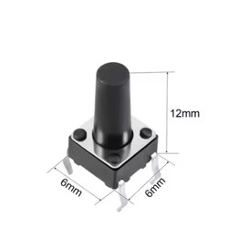 4Pin Round Button SPST  Micro Tactile Switches Height 12mm (Pack of 10) 4Pin Round Button SPST  Micro Tactile Switches Height 12mm (Pack of 10)