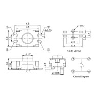 3*4*2.0/2.5MM Micro switch buttons 4Pin patch Tactile switches 3*4*2.0/2.5MM Micro switch buttons 4Pin patch Tactile switches