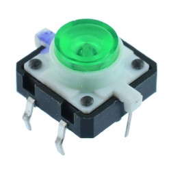 Green LED 12x12mm illuminated PCB Tactile Switch Green LED 12x12mm illuminated PCB Tactile Switch