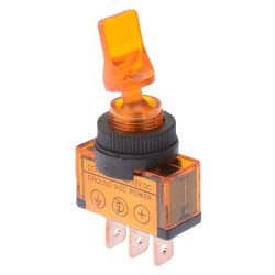 Amber 12V illuminated On-Off Toggle Switch SPST 20A Amber 12V illuminated On-Off Toggle Switch SPST 20A