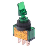 Green 12V illuminated On-Off Toggle Switch SPST 20A Green 12V illuminated On-Off Toggle Switch SPST 20A