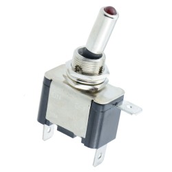 Green LED On-Off Toggle Switch SPST - 12mm Green LED On-Off Toggle Switch SPST - 12mm