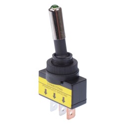 Green LED On-Off Toggle Switch SPST 20A 12V Green LED On-Off Toggle Switch SPST 20A 12V