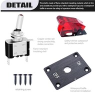 Illuminated Toggle Switches Panel with 12V 20A Heavy Duty Racing Car Automative Auto SPST ON/Off Red LED Light 3Pin Blue Waterproof Safety Cover Illuminated Toggle Switches Panel with 12V 20A Heavy Duty Racing Car Automative Auto SPST ON/Off Red LED Light 3Pin Blue Waterproof Safety Cover