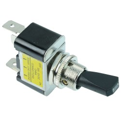 Red On-Off illuminated Flat Handle Toggle Switch 30A 12VDC SPST