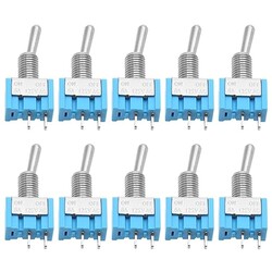 10PCS SPST 2 Pin 2 Position ON/Off  Miniature Toggle Switches 6A 125V 10PCS SPST 2 Pin 2 Position ON/Off  Miniature Toggle Switches 6A 125V