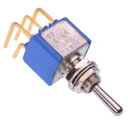 1.25X (On)-On-(On) Momentary 6.35mm Miniature Toggle Switch DPDT 4A 30VDC 5244CT2RWAD