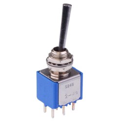 5246A25 On-On 6.35mm Miniature Toggle Switch DPDT 4A 30VDC 5246A25 On-On 6.35mm Miniature Toggle Switch DPDT 4A 30VDC