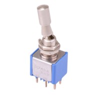5246AKB2V Miniature On-On DPDT Toggle Switch with Locking Lever for PCB Mounting