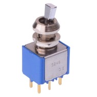 On-On 6.35mm Miniature Toggle Switch DPDT 5246CD12+U500  On-On 6.35mm Miniature Toggle Switch DPDT 5246CD12+U500