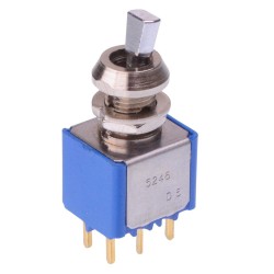 On-On 6.35mm Miniature Toggle Switch DPDT 5246CD12+U500 