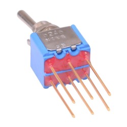 5246MIWRCDB On-On Vertical PCB Miniature Toggle Switch DPDT 5246MIWRCDB On-On Vertical PCB Miniature Toggle Switch DPDT