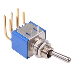 On-On 6.35mm Miniature Toggle Switch DPDT 4A 30VDC 5246WADX386 