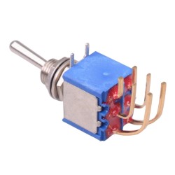 On-On Right Angle PCB Miniature Toggle Switch DPDT - 5246WWADBX386  On-On Right Angle PCB Miniature Toggle Switch DPDT - 5246WWADBX386