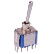 5246YAB23 On-On Miniature DPDT Toggle Switch 4A 30VDC for PCB Mounting 5246YAB23 On-On Miniature DPDT Toggle Switch 4A 30VDC for PCB Mounting