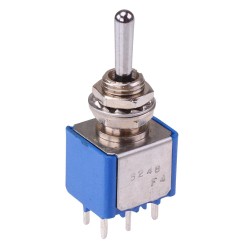 On-Off-(On) Momentary 6.35mm Miniature Toggle Switch DPDT 4A 30VDC 5248A  On-Off-(On) Momentary 6.35mm Miniature Toggle Switch DPDT 4A 30VDC 5248A