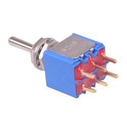 On-Off-(On) Momentary PCB Miniature Toggle Switch DPDT 5248CDB  On-Off-(On) Momentary PCB Miniature Toggle Switch DPDT 5248CDB