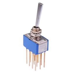 On-On 6.35mm Miniature Toggle Switch 4PDT 4A 30VDC 5266A8X435+U500 