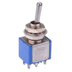 On-On 6.35mm Miniature Toggle Switch DPDT 4A 30VDC 5546A 